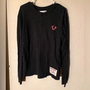 XL True Religion Long-Sleeve Crew Neck Knit Tee